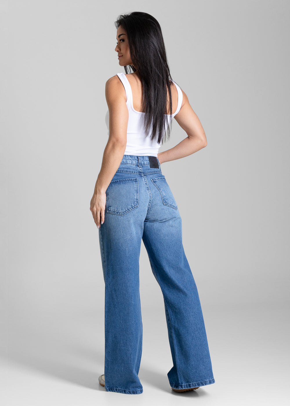 Calça Jeans Sawary Wide Leg Petit - 284456 AZUL