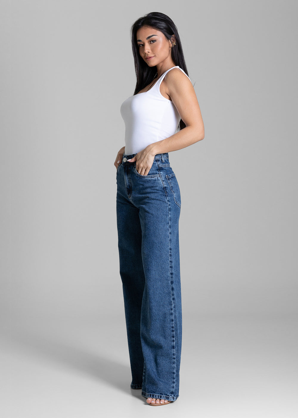 Calça Jeans Sawary Wide Leg - 284475 AZUL