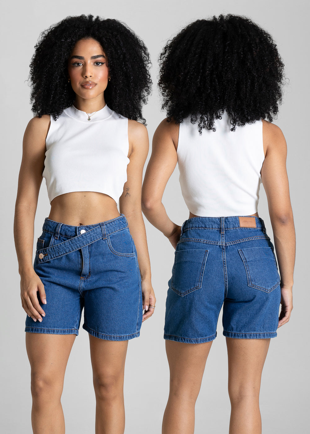 Shorts Jeans Cós Assimétrico Sawary - 284508 AZUL