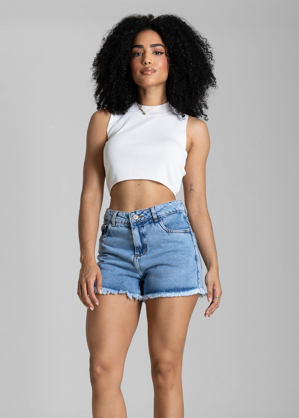 Shorts Jeans Barra Desfiada Sawary - 284515 AZUL