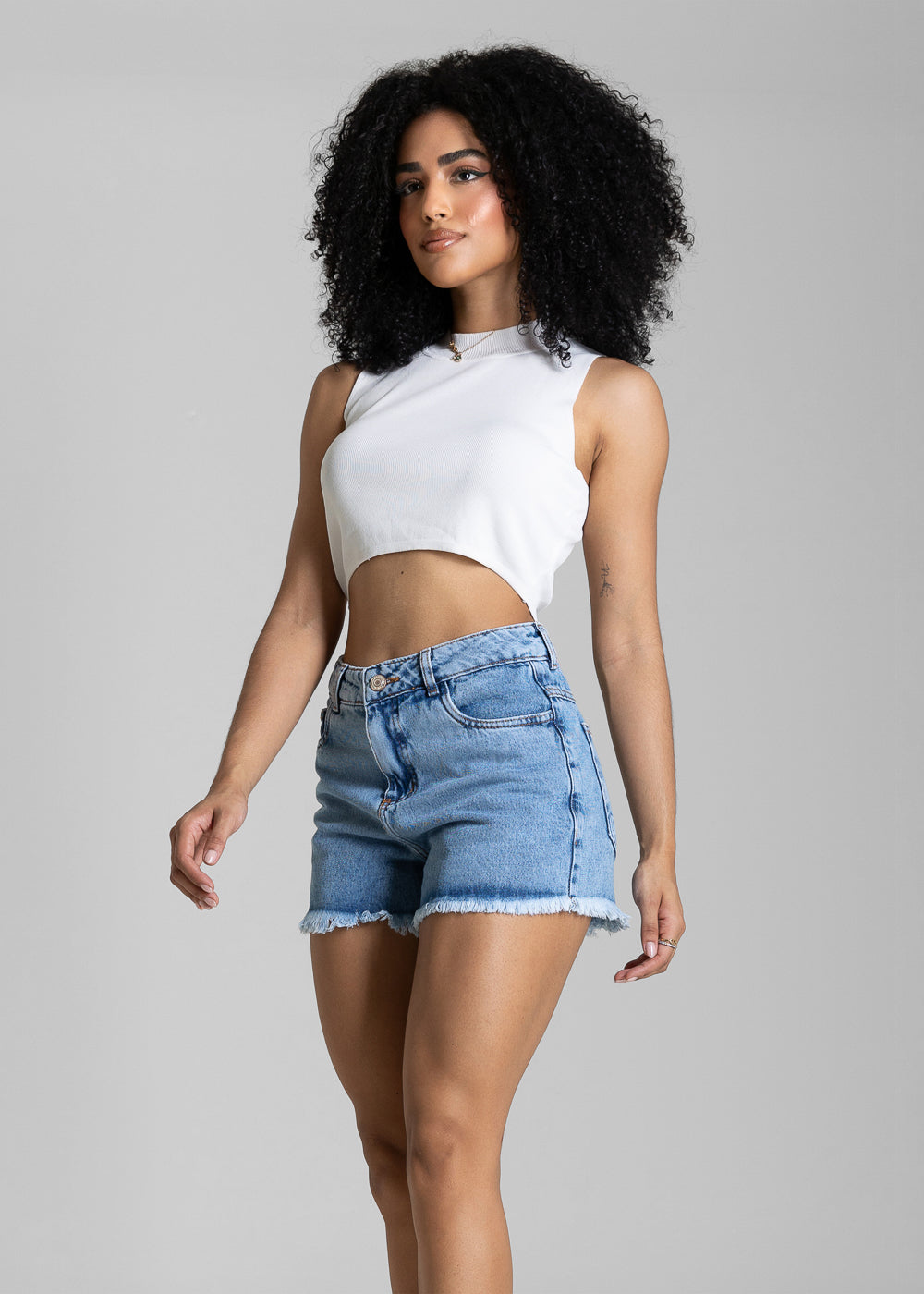 Shorts Jeans Barra Desfiada Sawary - 284515 AZUL