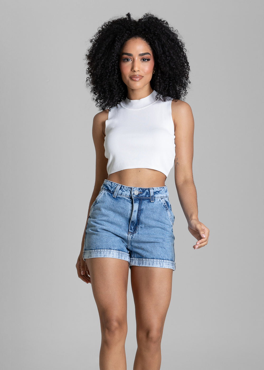 Shorts Jeans Barra Dobrada Sawary - 284526 AZUL