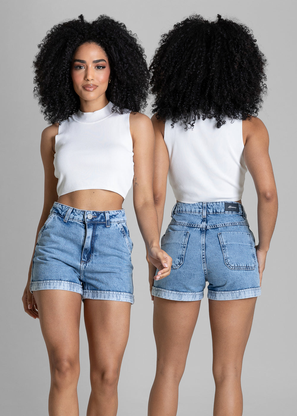 Shorts Jeans Barra Dobrada Sawary - 284526 AZUL