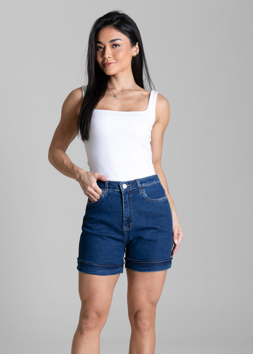 Shorts Jeans Barra Virada Sawary - 284534 AZUL
