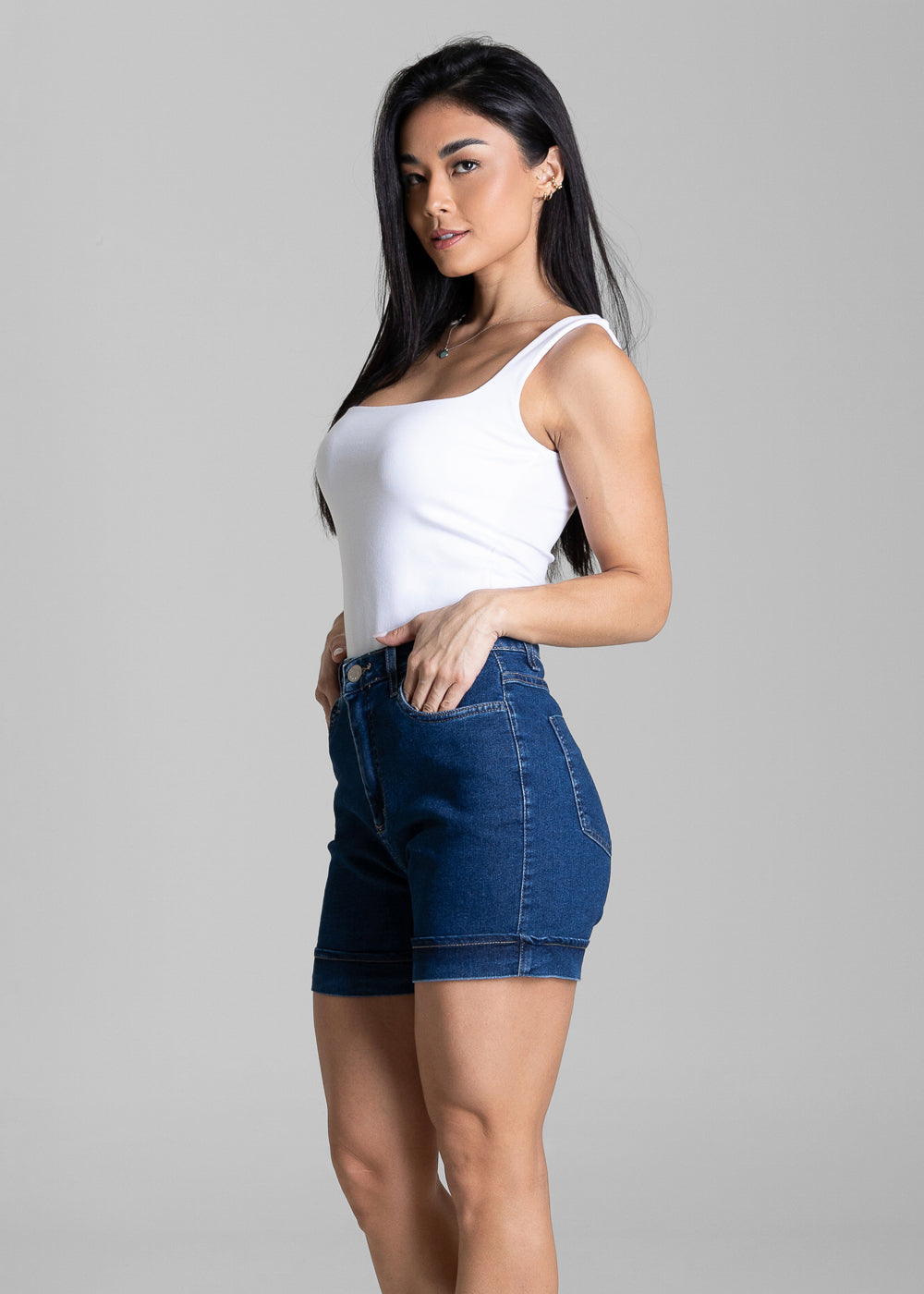 Shorts Jeans Barra Virada Sawary - 284534 AZUL