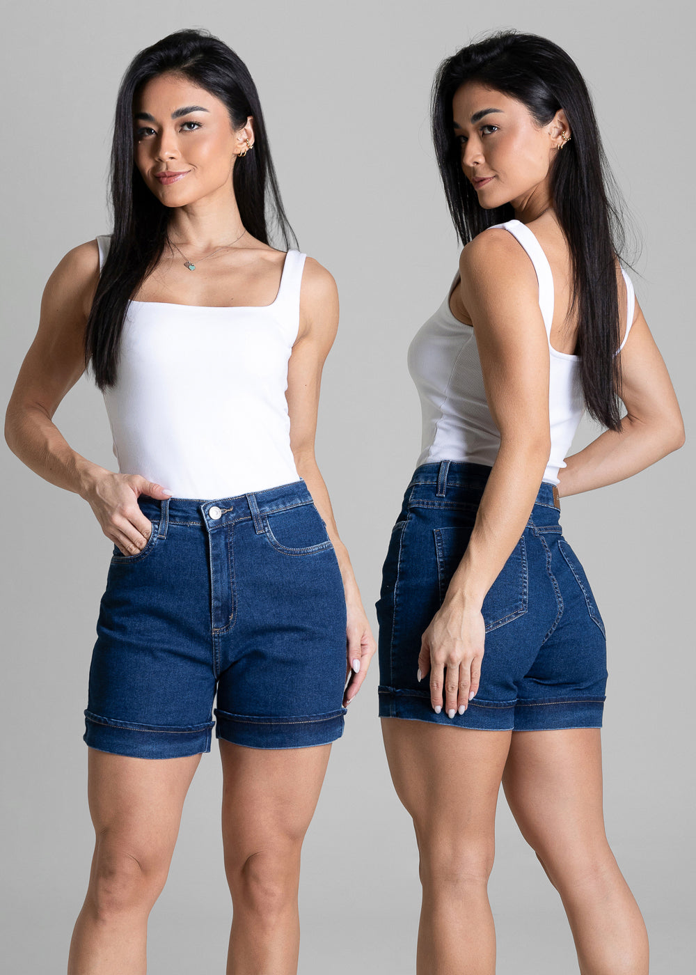 Shorts Jeans Barra Virada Sawary - 284534 AZUL