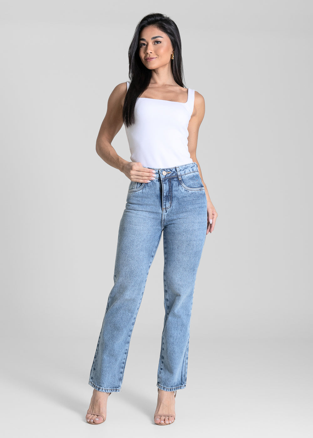 Calça Jeans Sawary Reta Cropped - 284567 AZUL