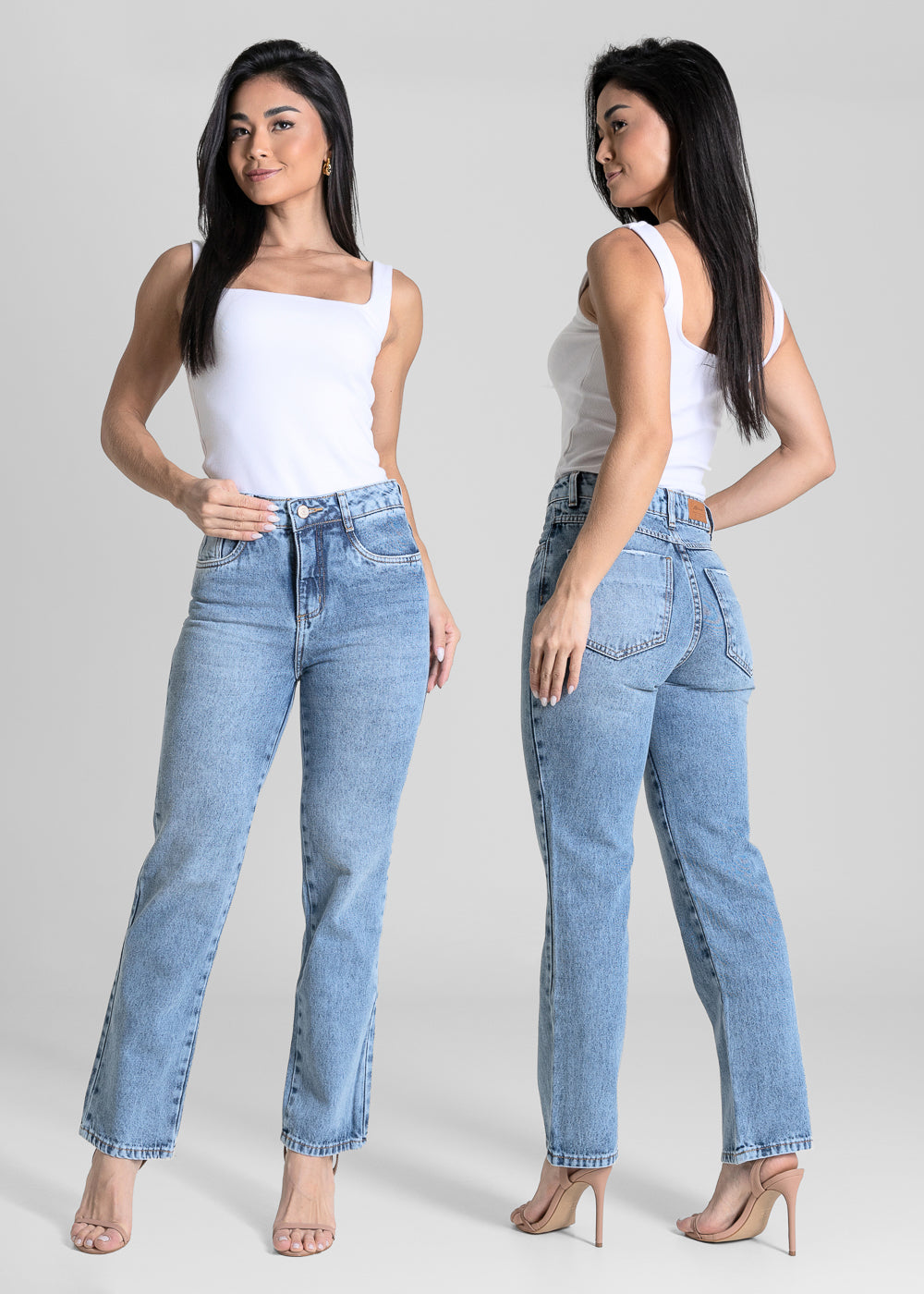 Calça Jeans Sawary Reta Cropped - 284567 AZUL