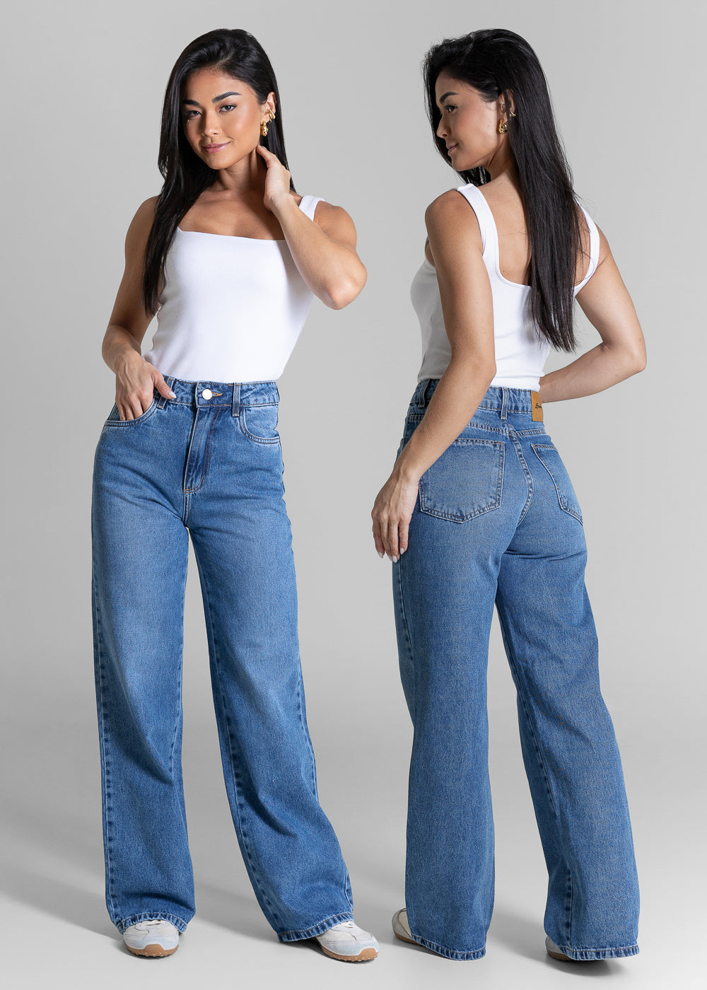 Calça Jeans Sawary Wide Leg Petit - 284581 AZUL