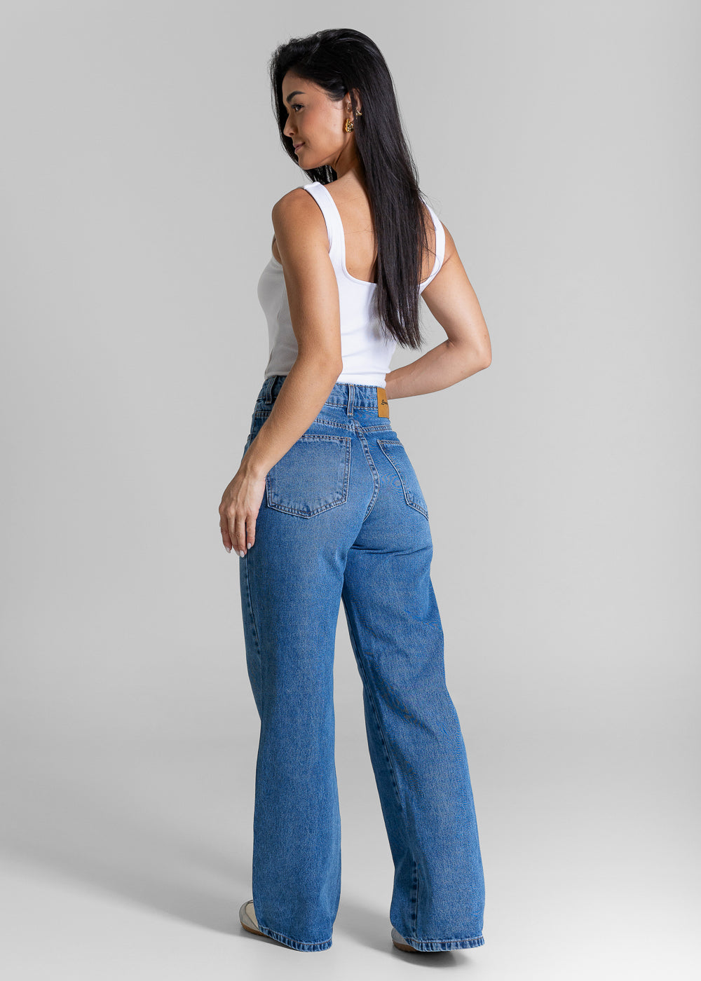 Calça Jeans Sawary Wide Leg Petit - 284581 AZUL