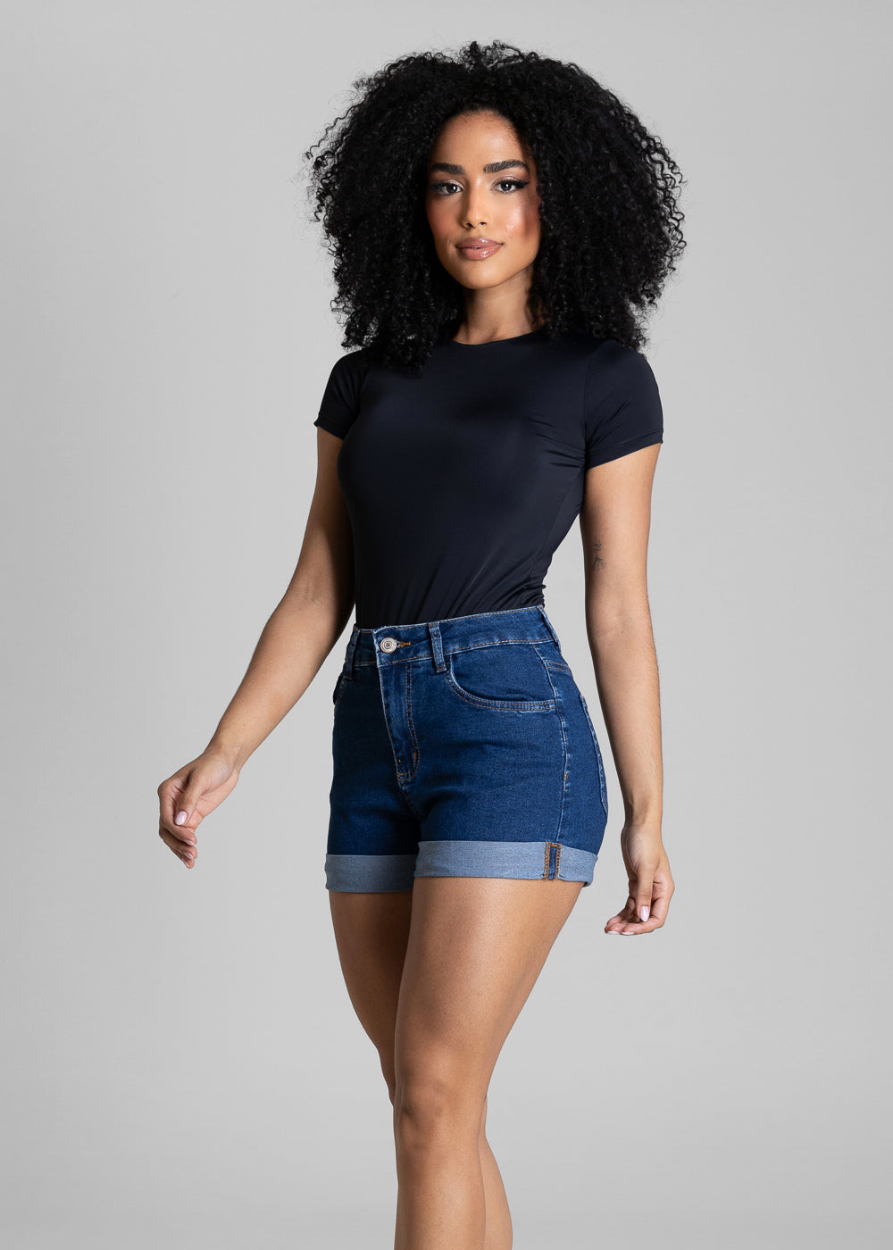 Shorts Jeans Barra Dobrada Sawary - 284610 AZUL