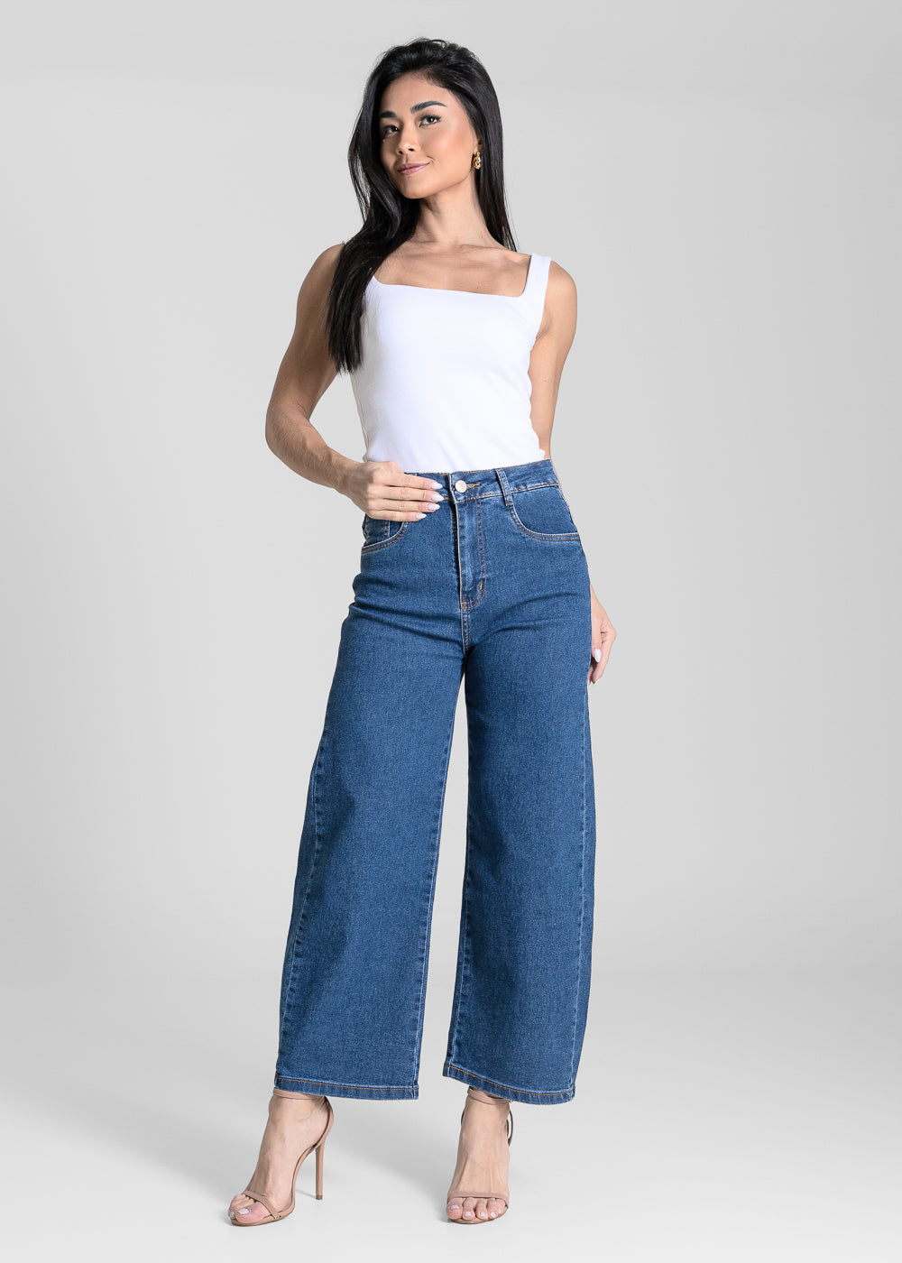 Calça Jeans Sawary Balloon Cropped - 284645 AZUL