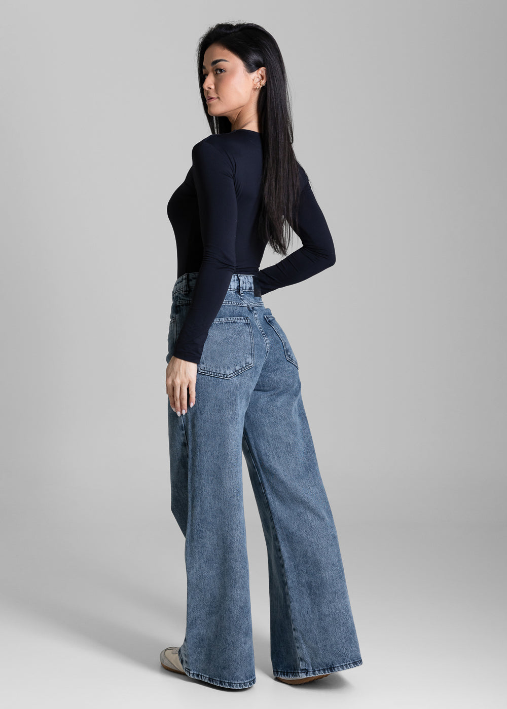 Calça Jeans Sawary Wide Leg Petit - 284748 AZUL