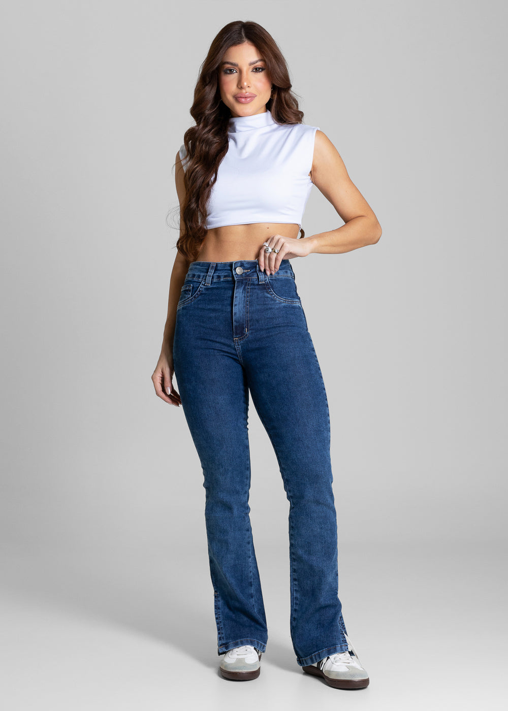 Calça Jeans Sawary Reta Fenda - 284767 AZUL