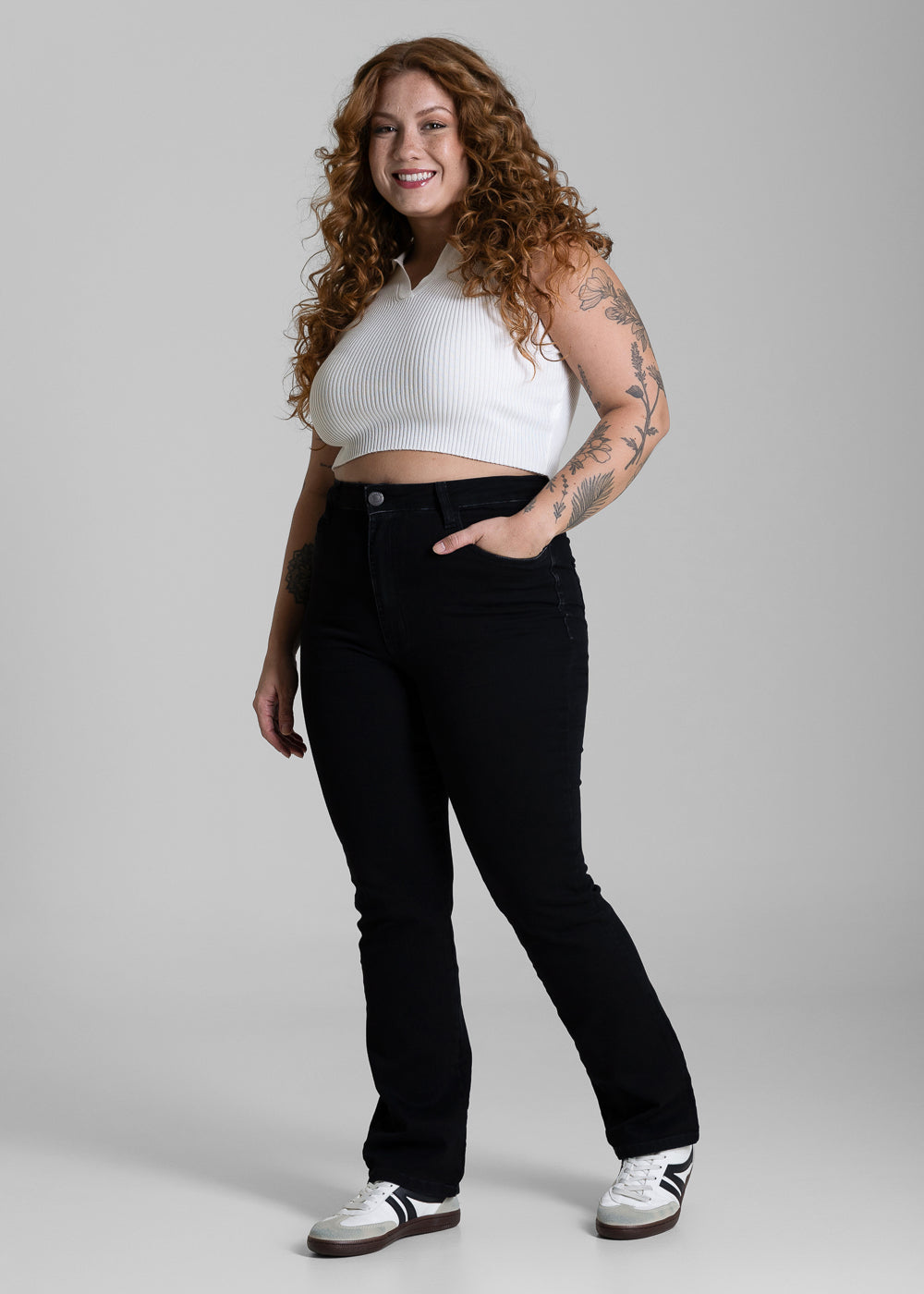 Calça Sarja Sawary Reta Plus Size - 284792 PRETO