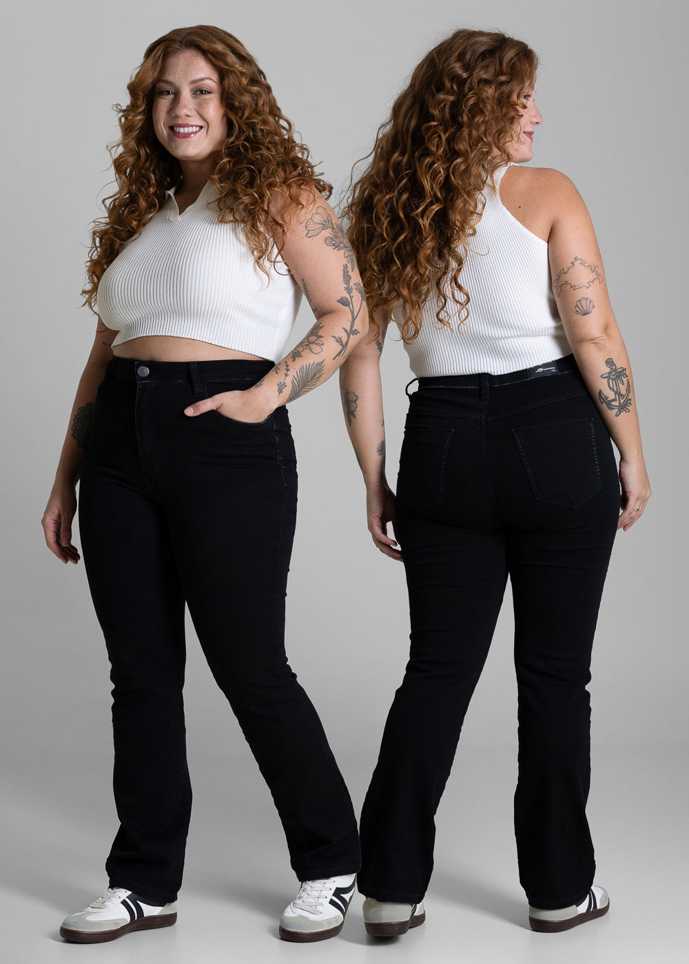 Calça Sarja Sawary Reta Plus Size - 284792 PRETO
