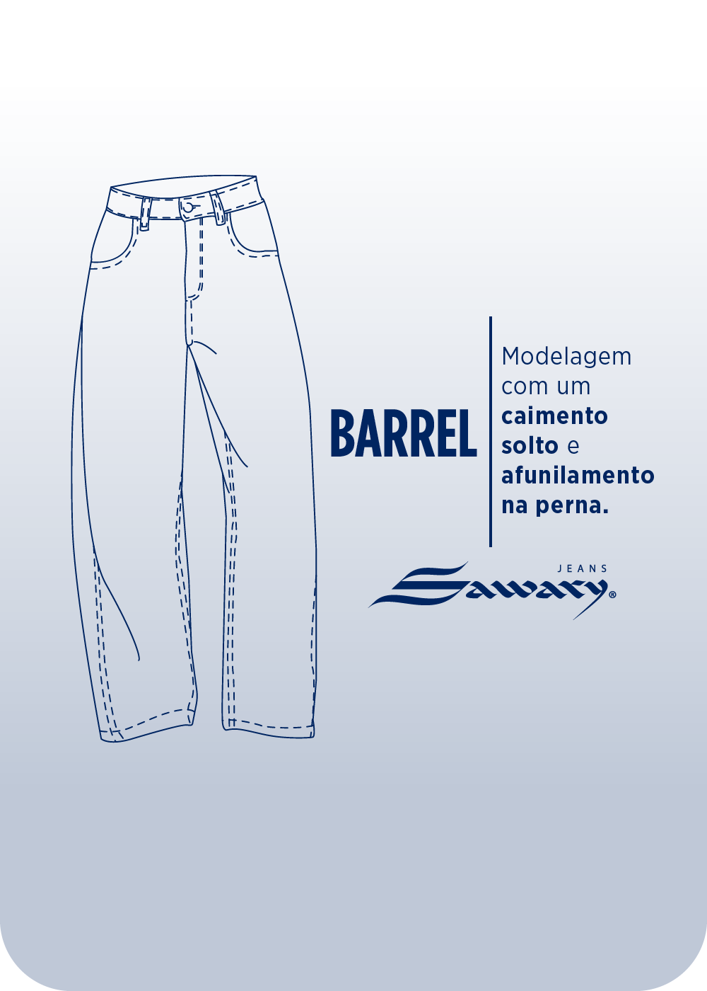 Calça Jeans Sawary Barrel - 280637 AZUL