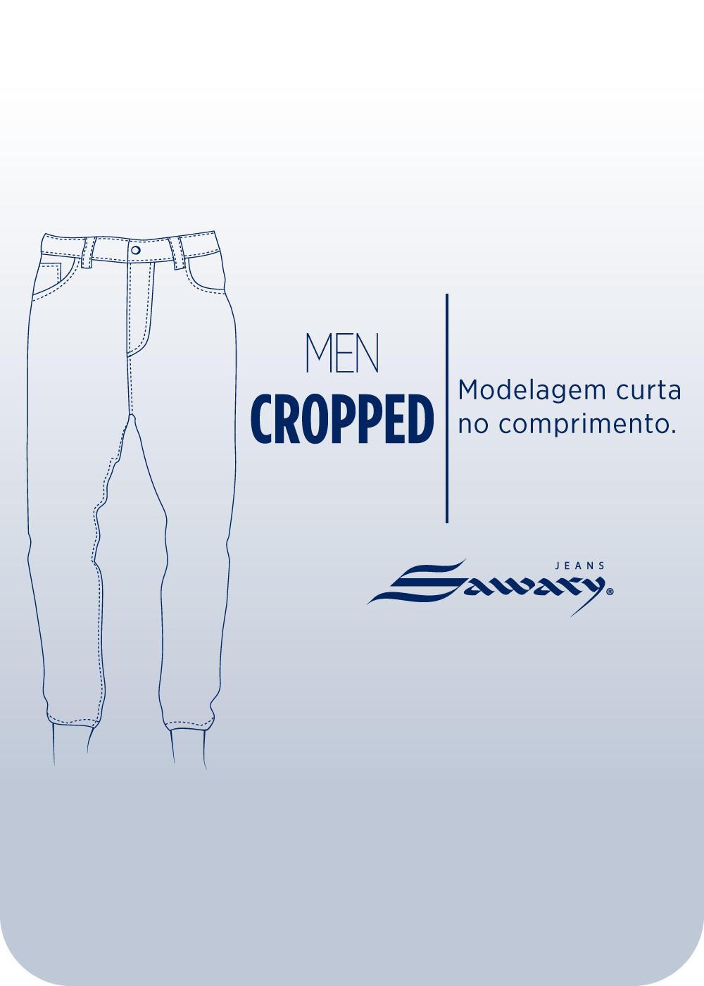 Calça Sarja Sawary Cropped - 272526 CINZA