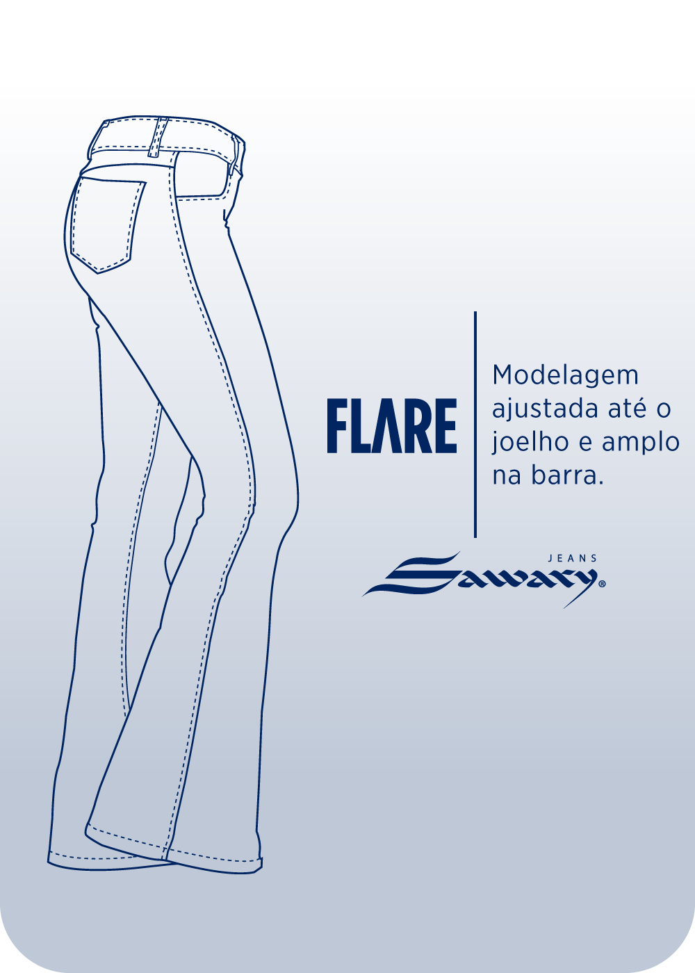 Calça Jeans Sawary Flare - 282068 AZUL