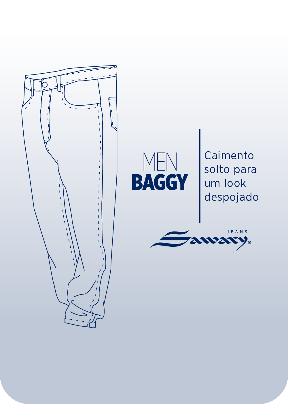 Calça Jeans Sawary Baggy - 282015 AZUL