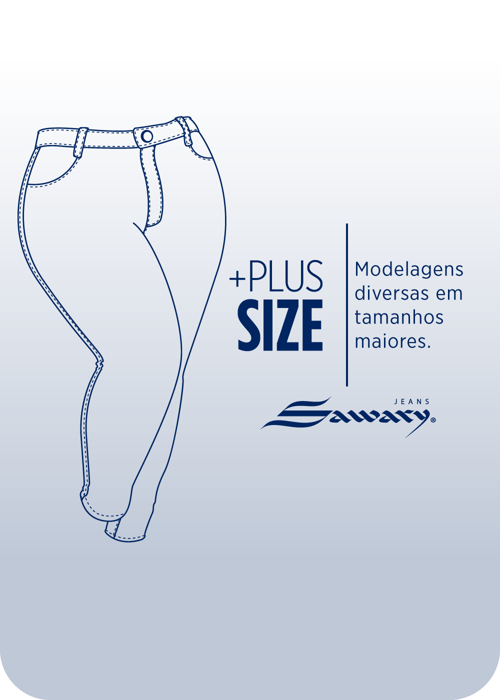 Calça Jeans Sawary Cigarrete Plus Size - 282085 AZUL