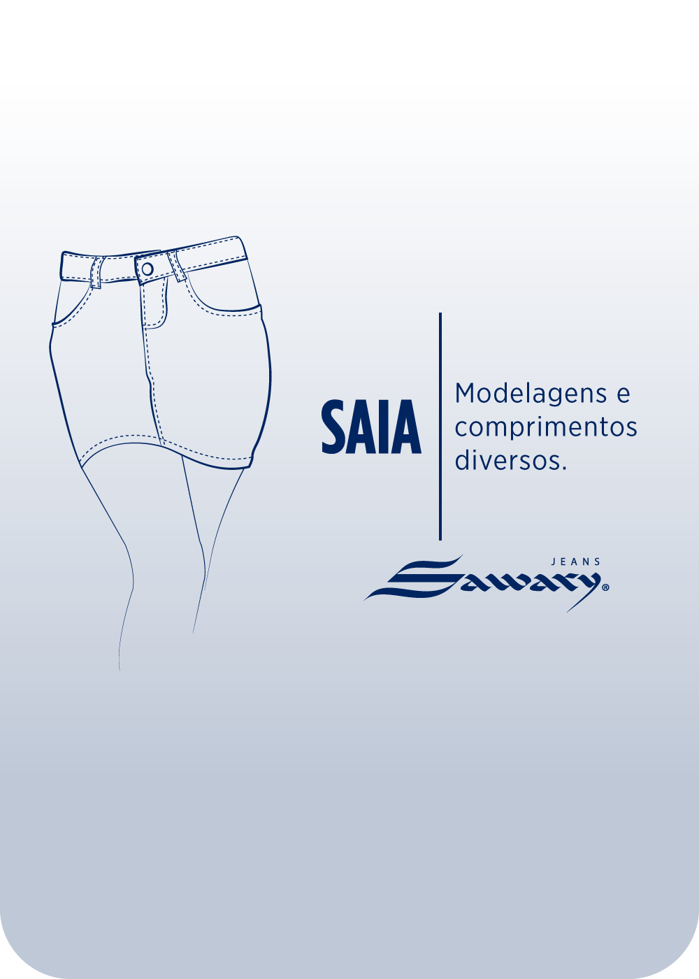 Saia Jeans Sawary Midi - 282251 AZUL