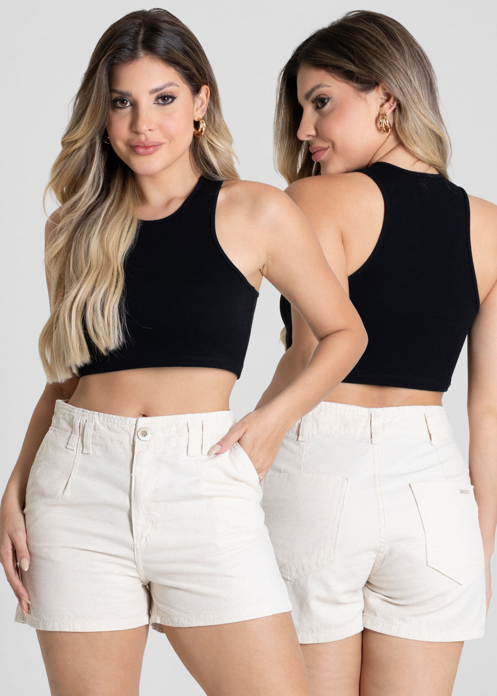 Shorts Linho Sawary - 279885 OFF WHITE