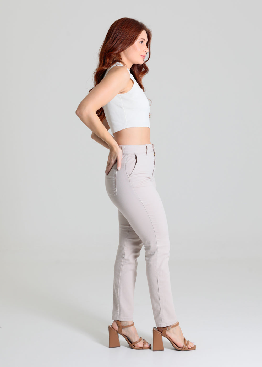 Calça Sarja Sawary Reta - 276433 BEGE