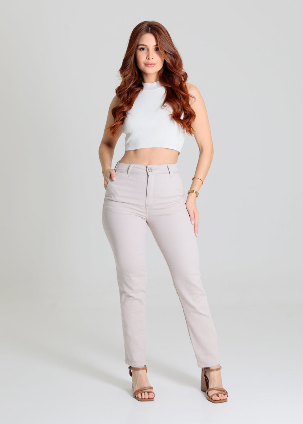 Calça Sarja Sawary Reta - 276433 BEGE