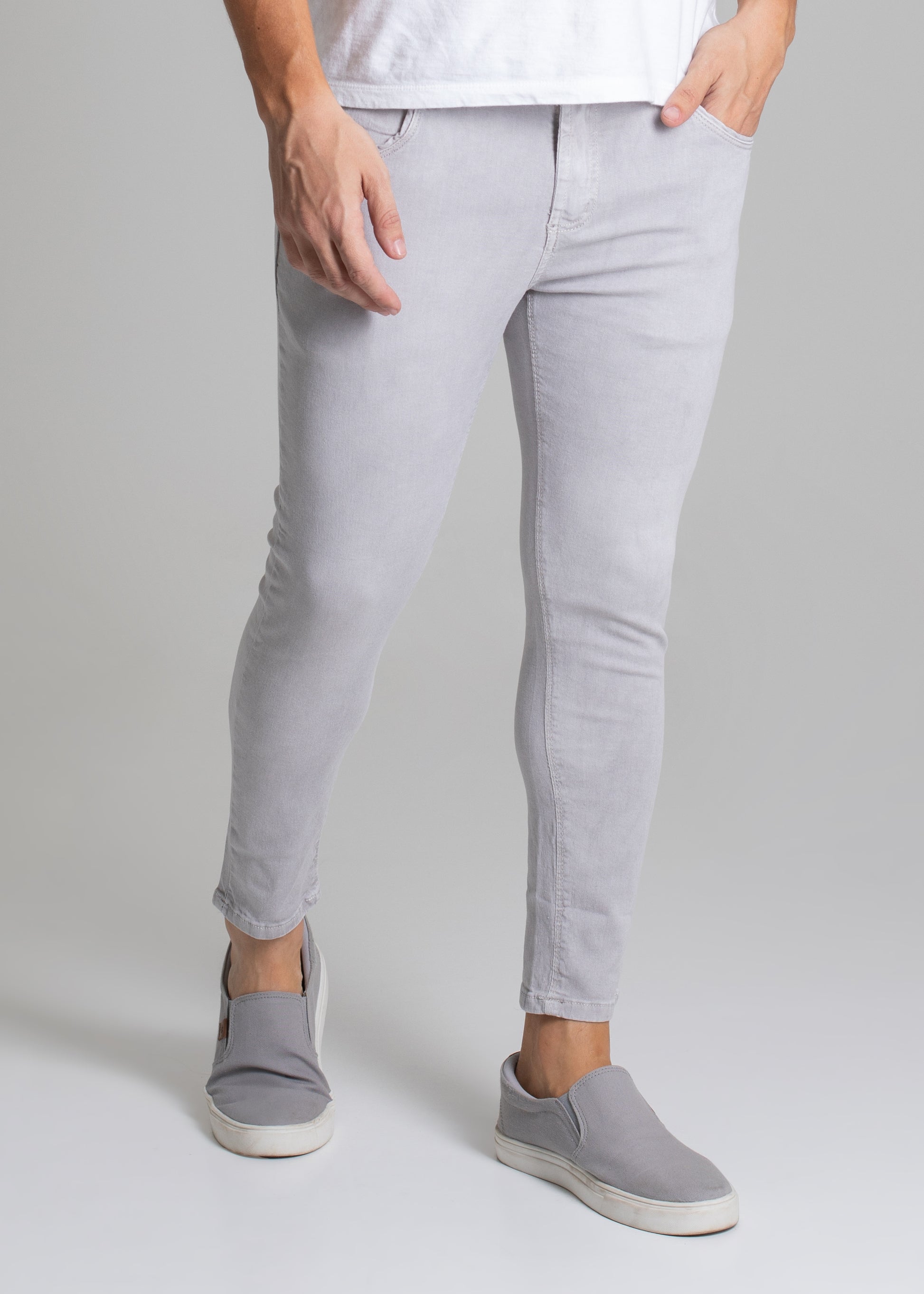 Calça Sarja Sawary Cropped - 272526 CINZA