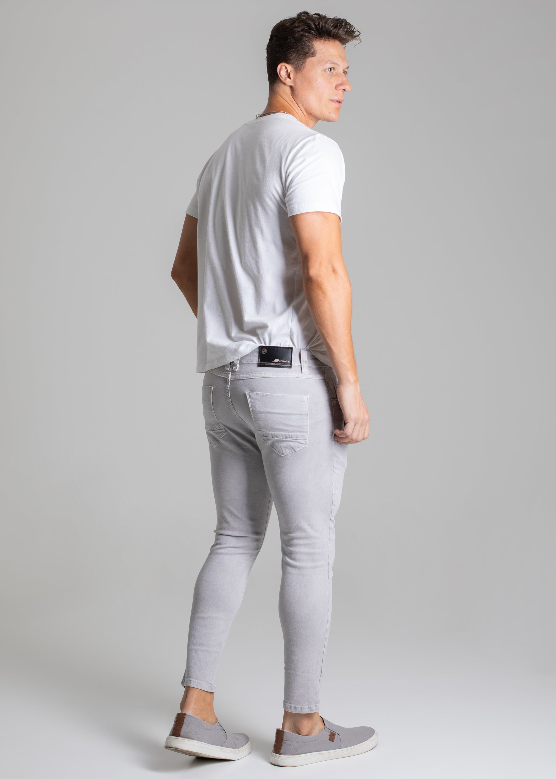 Calça Sarja Sawary Cropped - 272526 CINZA