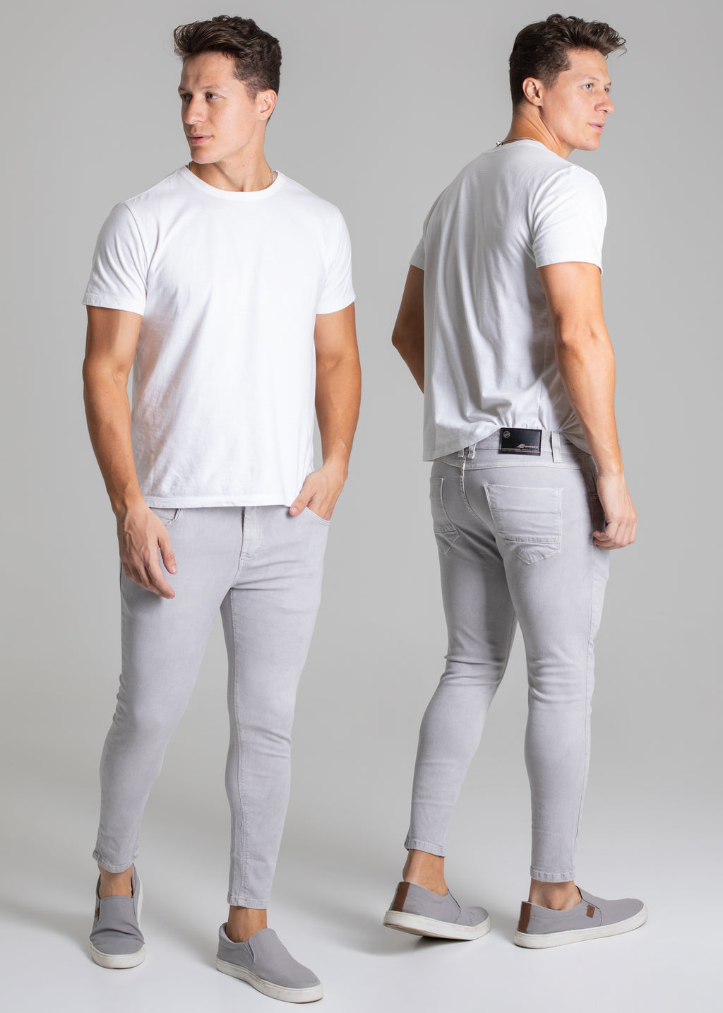 Calça Sarja Sawary Cropped - 272526 CINZA