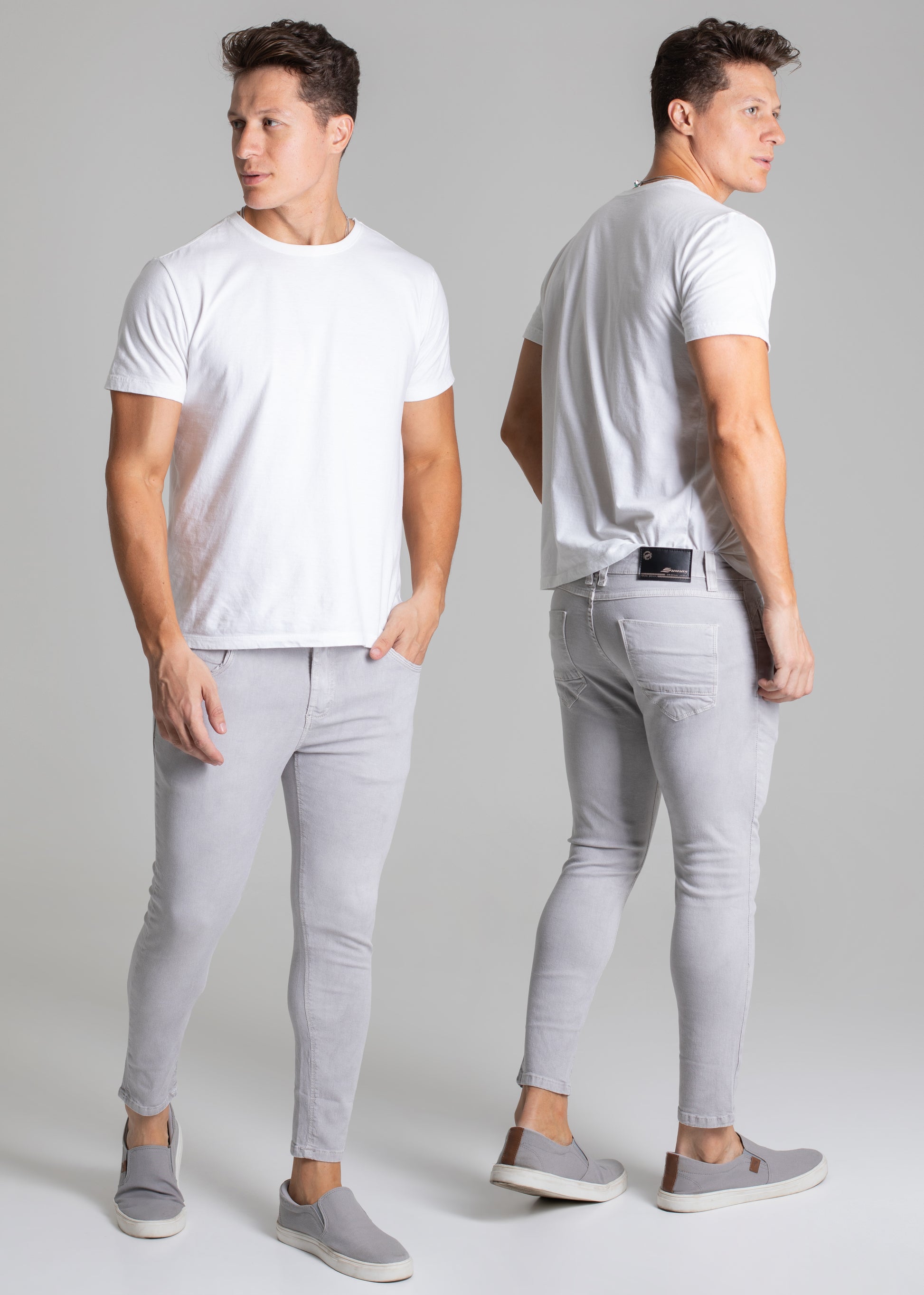 Calça Sarja Sawary Cropped - 272526 CINZA