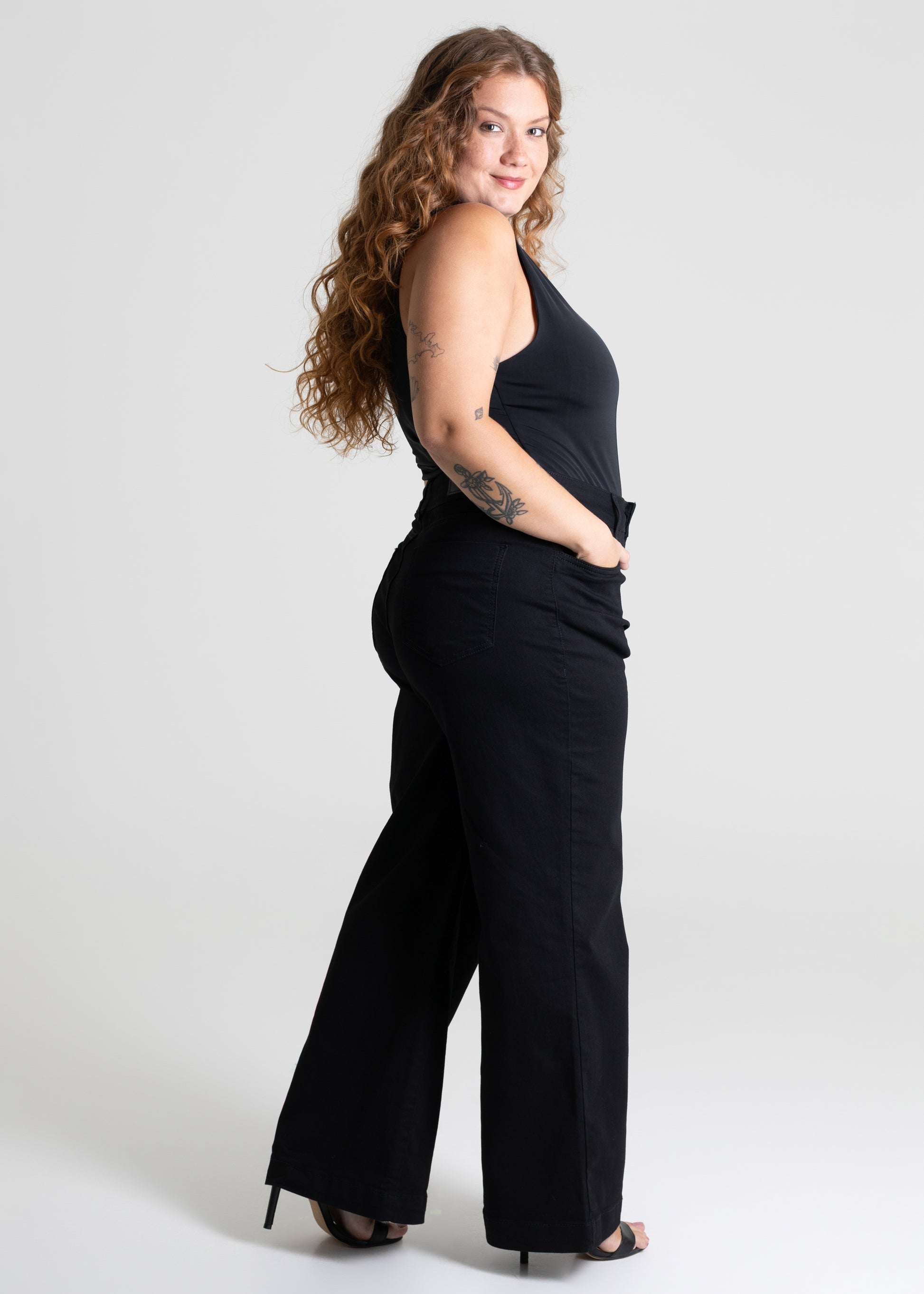 Calça Sarja Sawary Plus Size Wide Leg - 279776 PRETO