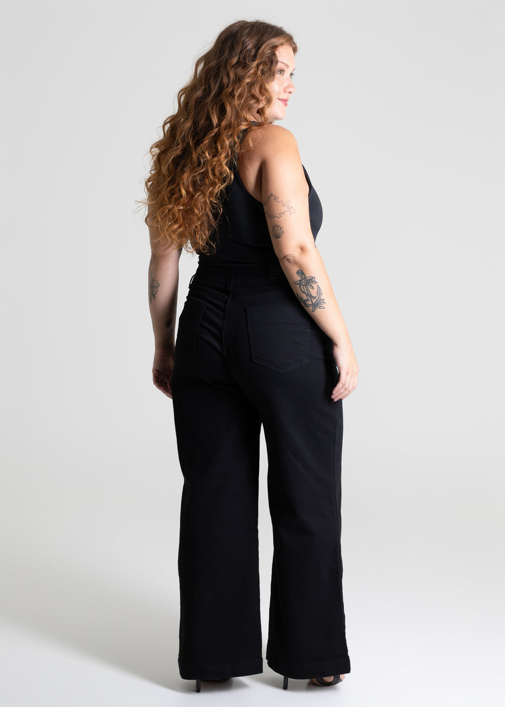 Calça Sarja Sawary Plus Size Wide Leg - 279776 PRETO