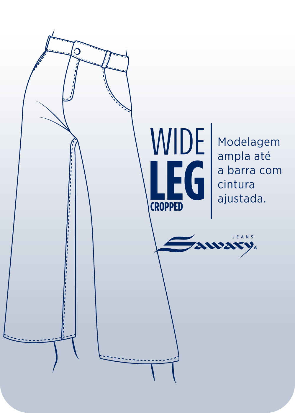 Calça Sarja Sawary Wide Leg - 282391 PT