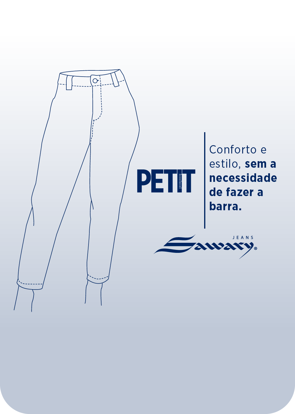 Calça Jeans Sawary Wide Leg Petit - 282913 AZUL